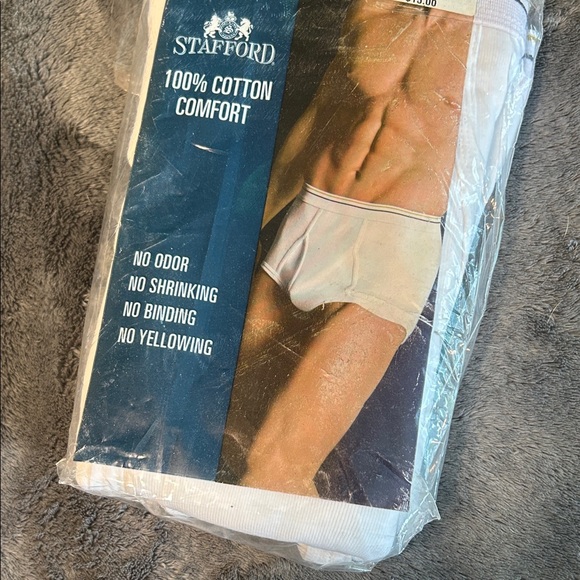 Stafford White Cotton Briefs Comfortable Underwear 38 New - Picture 1 of 3